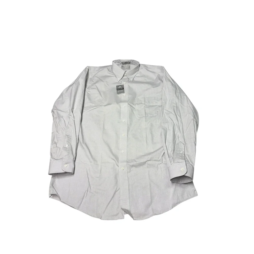 NWT Stafford Executive Gray Pinpoint Oxford Dress Mens 16.5 37 X-Tall Wrinkle